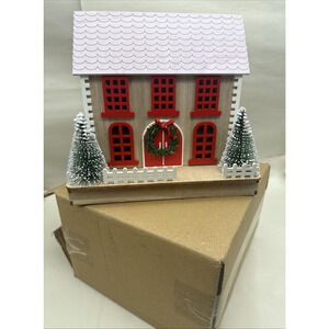 Christmas Scene Village Houses w/LED Lights-Christmas mini Glow House *READ...